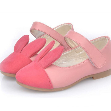 Los niños de primavera niñas conejito moda zapatos de princesa de cuero hechos en china